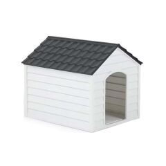 Omnipazar SY-5100 Dış Mekan Plastik Pet Köpek Kulubesi Antrasit-Taş Gri