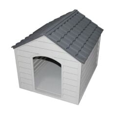 Omnipazar SY-5100 Dış Mekan Plastik Pet Köpek Kulubesi Antrasit-Taş Gri