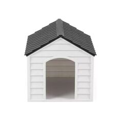 Omnipazar SY-5100 Dış Mekan Plastik Pet Köpek Kulubesi Antrasit-Taş Gri