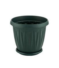 Omnipazar SY-5703 Plastik Ürgüp Tabaklı Saksı Takımı 3,5 lt Yeşil 6 Adet