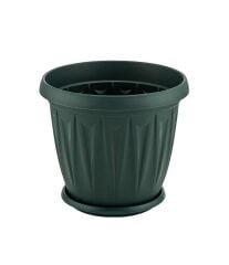 Omnipazar SY-5703 Plastik Ürgüp Tabaklı Saksı Takımı 3,5 lt Yeşil 6 Adet
