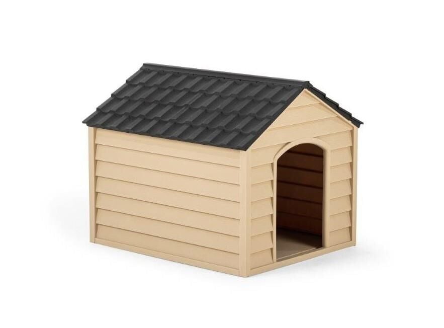 Omnipazar SY-5100 Dış Mekan Plastik Pet Köpek Kulubesi Kahve-Şampanya