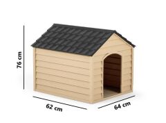 Omnipazar SY-5100 Dış Mekan Plastik Pet Köpek Kulubesi Kahve-Şampanya