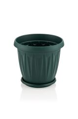 Omnipazar SY-5702 Plastik Ürgüp Tabaklı Saksı Takımı 2,3 litre Yeşil 6 Adet