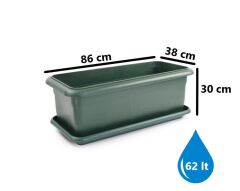 Omnipazar SO-V692 Tabaklı Villa Bahçe Saksı Takımı 62 Litre No 2 YEŞİL