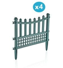 Omnipazar SY-5998 Elite Plastik Dekoratif Bahçe Çiti 4'lü Set 60x55 cm Yeşil