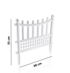 Omnipazar SY-5998 Elite Plastik Dekoratif Bahçe Çiti 4'lü Set 60x55 cm Beyaz