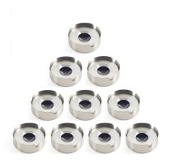 Omnisoft Skoçlu Küçük Boy Küllük Kül Tablası Kapaklı Yuvarlak Paslanmaz 10 Adet