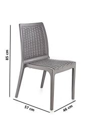 Omnipazar SY-2523 Rattan Bahçe Sandalye 4'lü Set