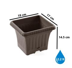 Omnipazar SO-OB00 Dekoratif Ova Balkon Saksı 2.2 Litre No 0 Mocha
