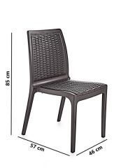 Omnipazar SY-2523 Rattan Bahçe Sandalye 4'lü Set Kahverengi