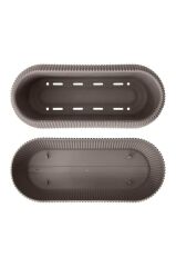 Omnipazar KRS Mercan Dekoratif Sukulent Kaktüs Plastik Saksı Takımı 5'li Set Kahverengi