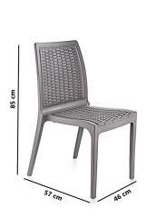 Omnipazar SY-2523 Rattan Bahçe Sandalye 4'lü Set Gri