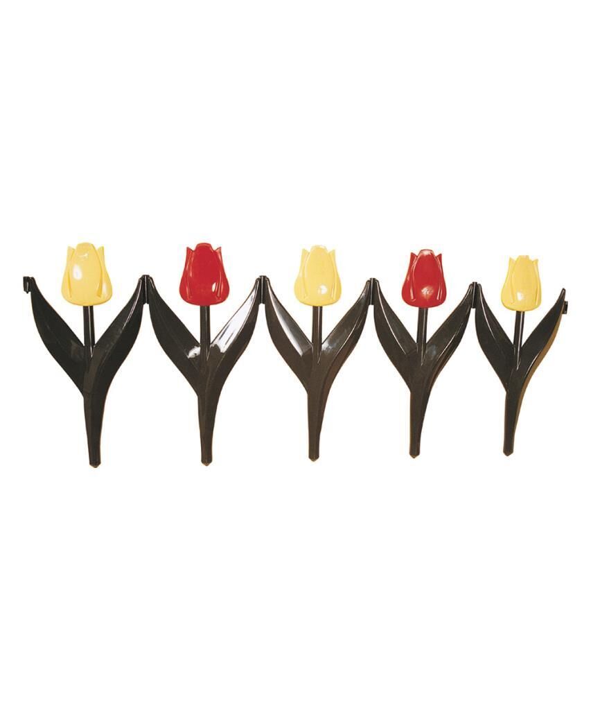 Omnipazar SY-5996 Lale Plastik Bahçe Çiti 30x75 cm 4'lü Set Sarı-Kırmızı