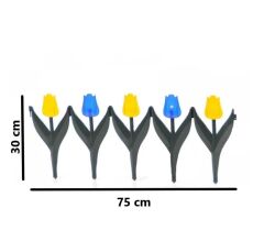 Omnipazar SY-5996 Lale Plastik Bahçe Çiti 30x75 cm 4'lü Set Sarı-Mavi