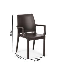 Omnipazar SY-2502 Plastik Eve Bahçe Koltuk Sandalye 4'lü Set Kahverengi