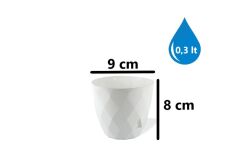 Omnipazar KRS-450 Yakamoz Tabaklı Plastik Saksı Takımı 0.3 Litre No 0 Beyaz
