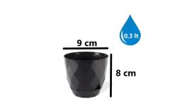 Omnipazar KRS-450 Yakamoz Tabaklı Plastik Saksı Takımı 0.3 Litre No 0 Antrasit (116)