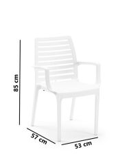 Omnipazar SY-2503 Plastik Adam Bahçe Koltuk Sandalye 4'lü Set Beyaz