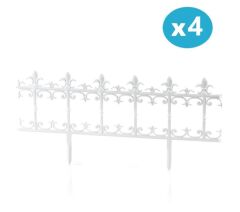 Omnipazar SY-5990 Klasik Plastik Bahçe Çiti 86x38 cm 4'lü Set Beyaz
