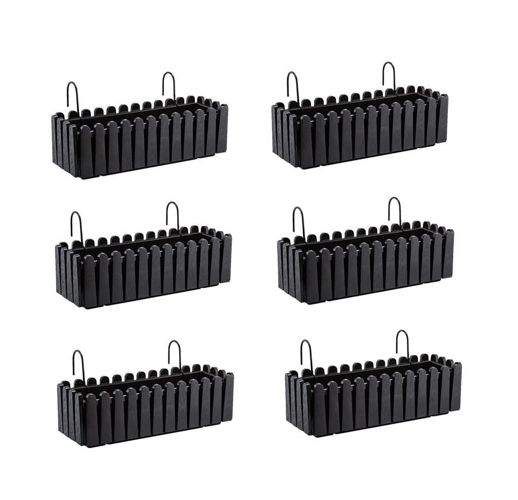 Omnipazar SO-İB02 Askılı Balkon Saksı Takımı 9 lt Antrasit 6 Adet