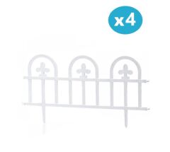 Omnipazar SY-5992 Estate Plastik Bahçe Çiti 60x32 cm 4'lü Set Beyaz