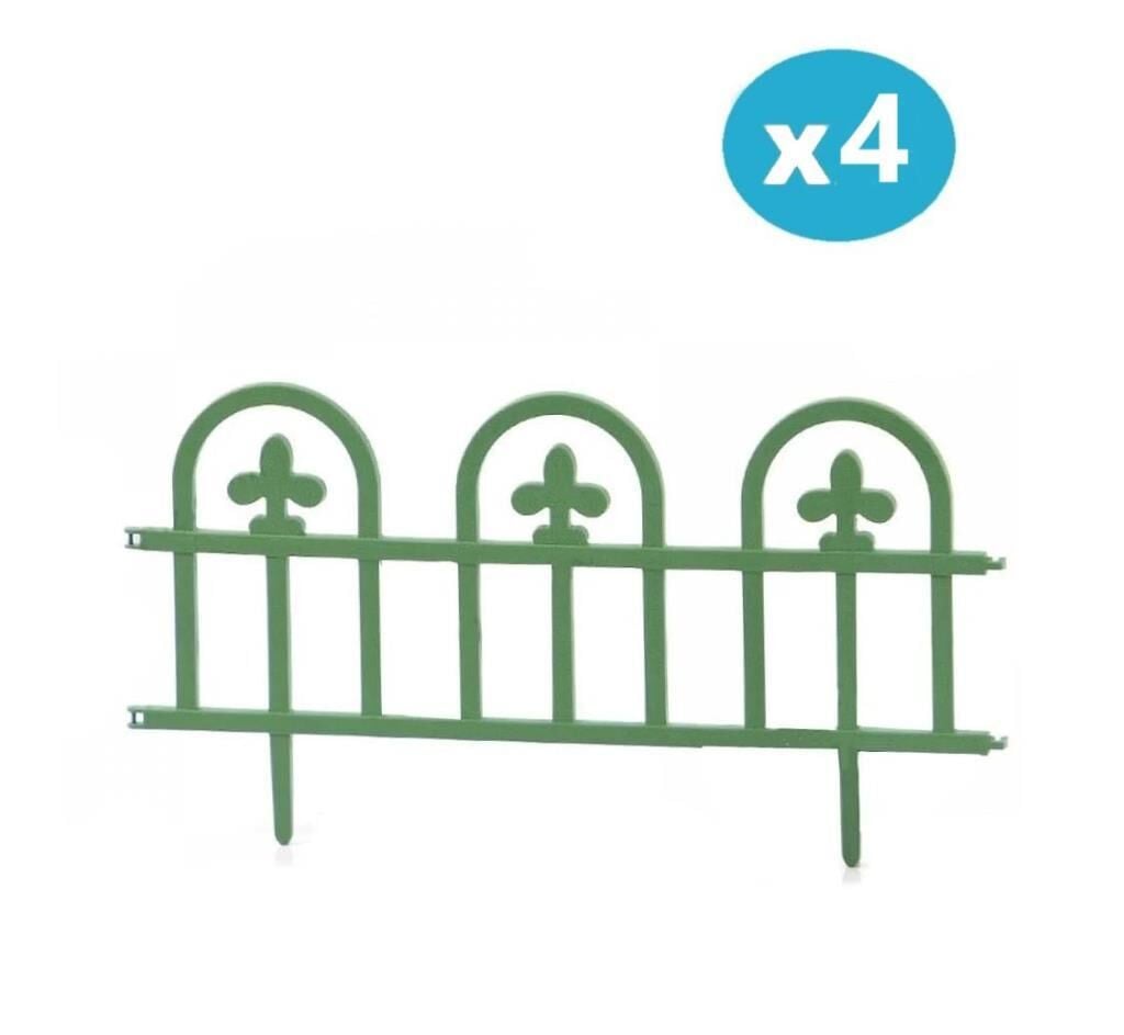 Omnipazar SY-5992 Estate Plastik Bahçe Çiti 60x32 cm 4'lü Set YEŞİL