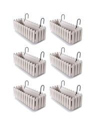 Omnipazar SO-İB02 Askılı Balkon Saksı Takımı 9 lt Kirli Beyaz 6 Adet