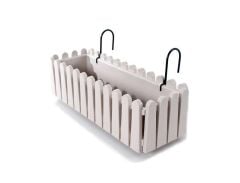 Omnipazar SO-İB02 Askılı Balkon Saksı Takımı 9 lt Kirli Beyaz 6 Adet