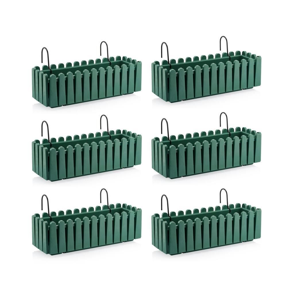 Omnipazar SO-İB02 Askılı Balkon Saksı Takımı 9 lt Yeşil 6 Adet