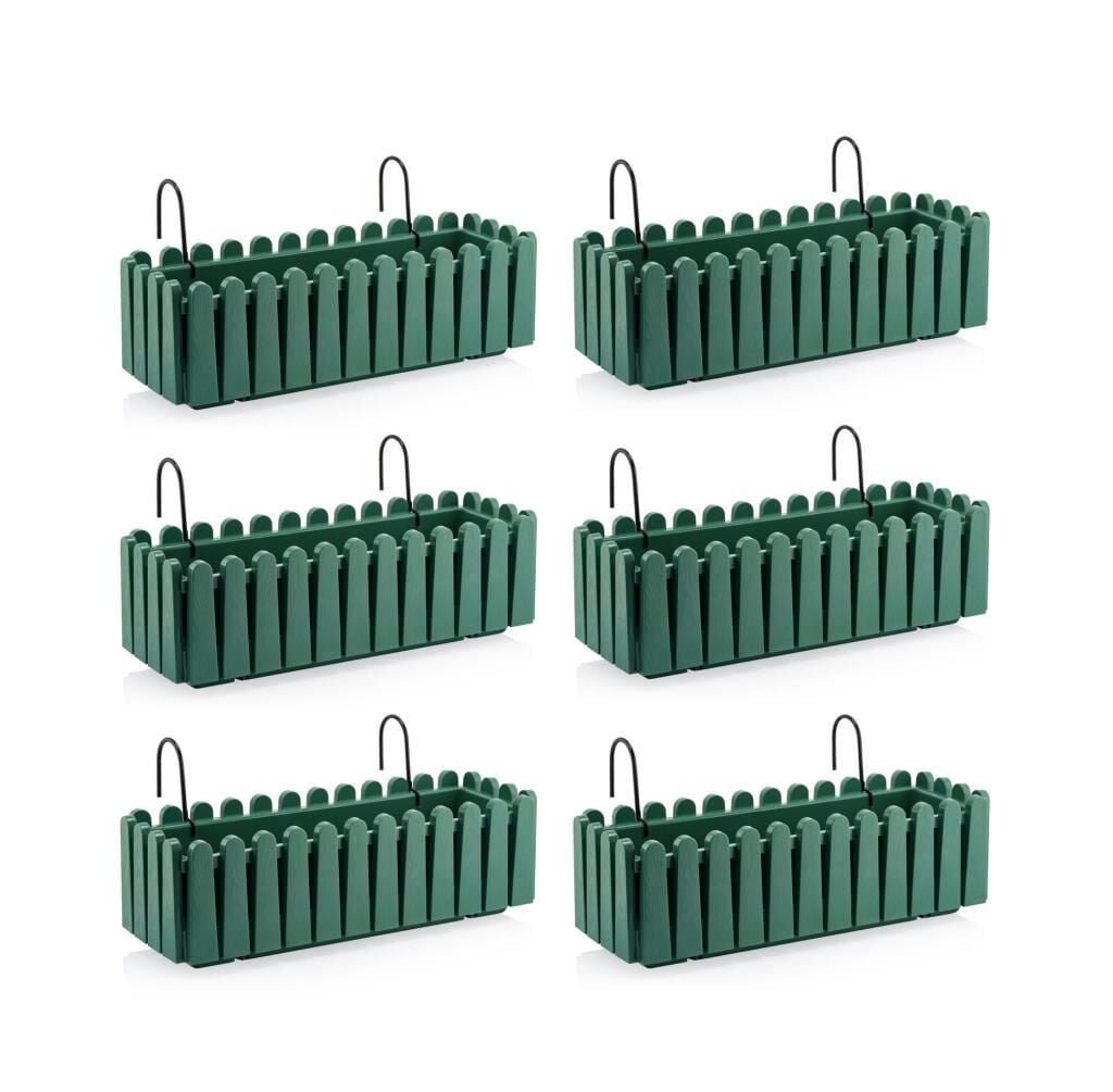 Omnipazar SO-İB02 Askılı Balkon Saksı Takımı 9 lt Yeşil 6 Adet