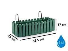 Omnipazar SO-İB02 Askılı Balkon Saksı Takımı 9 lt Yeşil 6 Adet