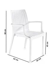 Omnipazar SY-2524 Örgü Desenli Rattan Bahçe Koltuk Sandalye 4'lü Set