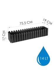 Omnipazar SO-İB03 Askılı Balkon Saksı Takımı 14 lt Antrasit 6 Adet