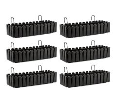 Omnipazar SO-İB03 Askılı Balkon Saksı Takımı 14 lt Antrasit 6 Adet