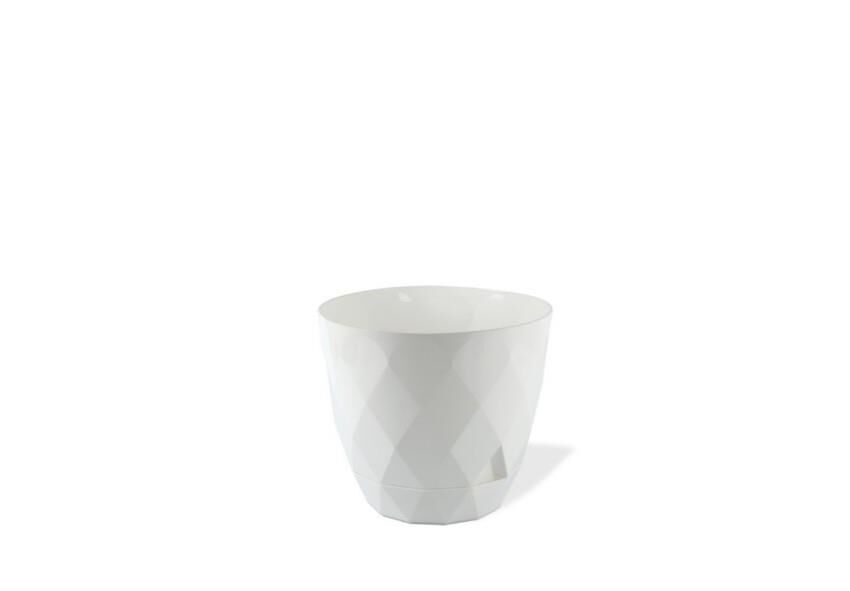 Omnipazar KRS-451 Yakamoz Tabaklı Plastik Saksı Takımı 0.65 Litre No 1 Beyaz
