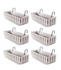 Omnipazar SO-İB03 Askılı Balkon Saksı Takımı 14 lt Kirli Beyaz 6 Adet