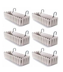 Omnipazar SO-İB03 Askılı Balkon Saksı Takımı 14 lt Kirli Beyaz 6 Adet