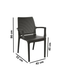 Omnipazar SY-2504 Plastik İcon Bahçe Koltuk Sandalye 4'lü Set
