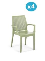 Omnipazar SY-2504 Plastik İcon Bahçe Koltuk Sandalye 4'lü Set