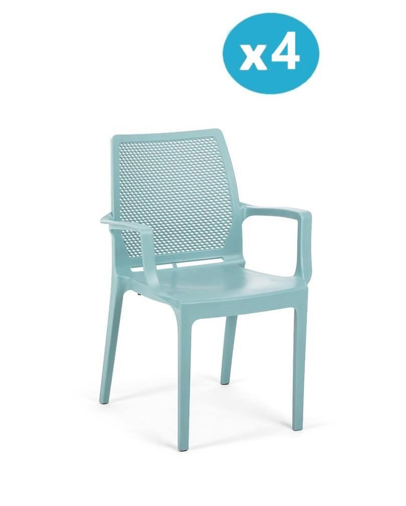 Omnipazar SY-2504 Plastik İcon Bahçe Koltuk Sandalye 4'lü Set Turkuaz