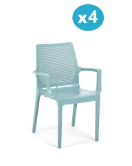 Omnipazar SY-2504 Plastik İcon Bahçe Koltuk Sandalye 4'lü Set Turkuaz