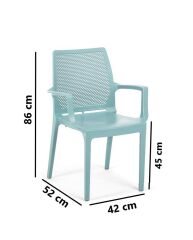 Omnipazar SY-2504 Plastik İcon Bahçe Koltuk Sandalye 4'lü Set Turkuaz