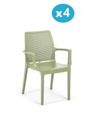 Omnipazar SY-2504 Plastik İcon Bahçe Koltuk Sandalye 4'lü Set YEŞİL