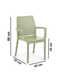Omnipazar SY-2504 Plastik İcon Bahçe Koltuk Sandalye 4'lü Set YEŞİL