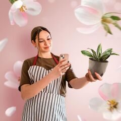 Omnipazar KRS-453 Yakamoz Tabaklı Plastik Saksı Takımı 2.4 Litre No 3 Kahverengi