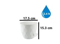 Omnipazar KRS-453 Yakamoz Tabaklı Plastik Saksı Takımı 2.4 Litre No 3 Beyaz