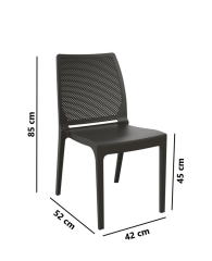 Omnipazar SY-2509 Plastik İcon Bahçe Koltuk Sandalye 4'lü Set Kahverengi