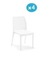 Omnipazar SY-2509 Plastik İcon Bahçe Koltuk Sandalye 4'lü Set Beyaz