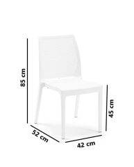 Omnipazar SY-2509 Plastik İcon Bahçe Koltuk Sandalye 4'lü Set Beyaz